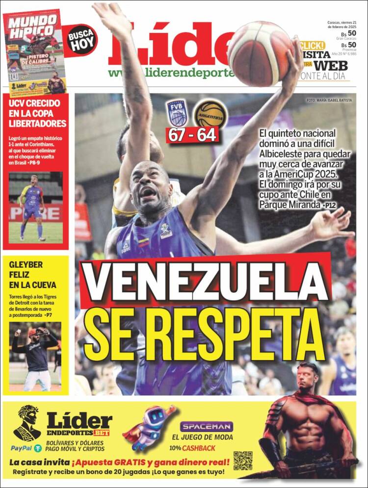 Portada de Lider en deportes (Venezuela)