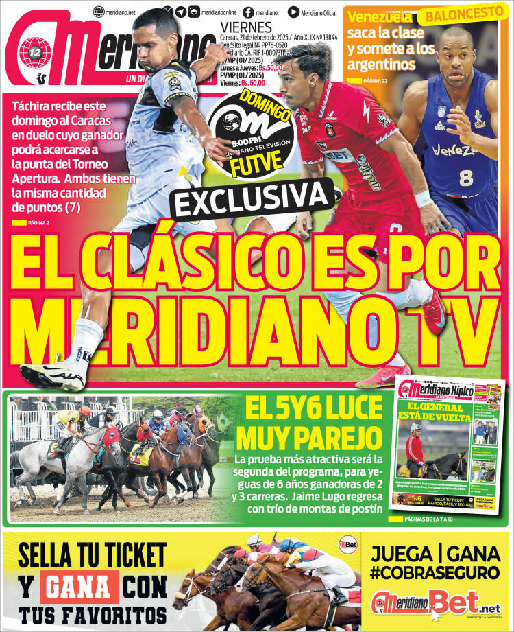 Portada de Meridiano (Venezuela)