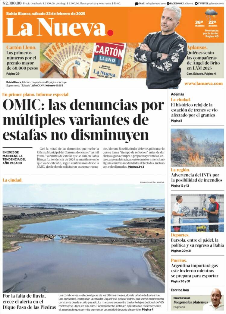 Portada de La Nueva Provincia (Argentina)