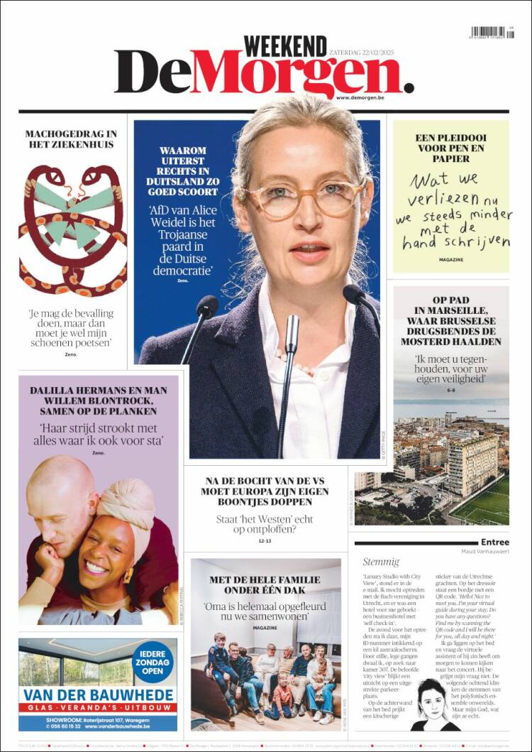 Portada de De Morgen (B&eacute;lgica)