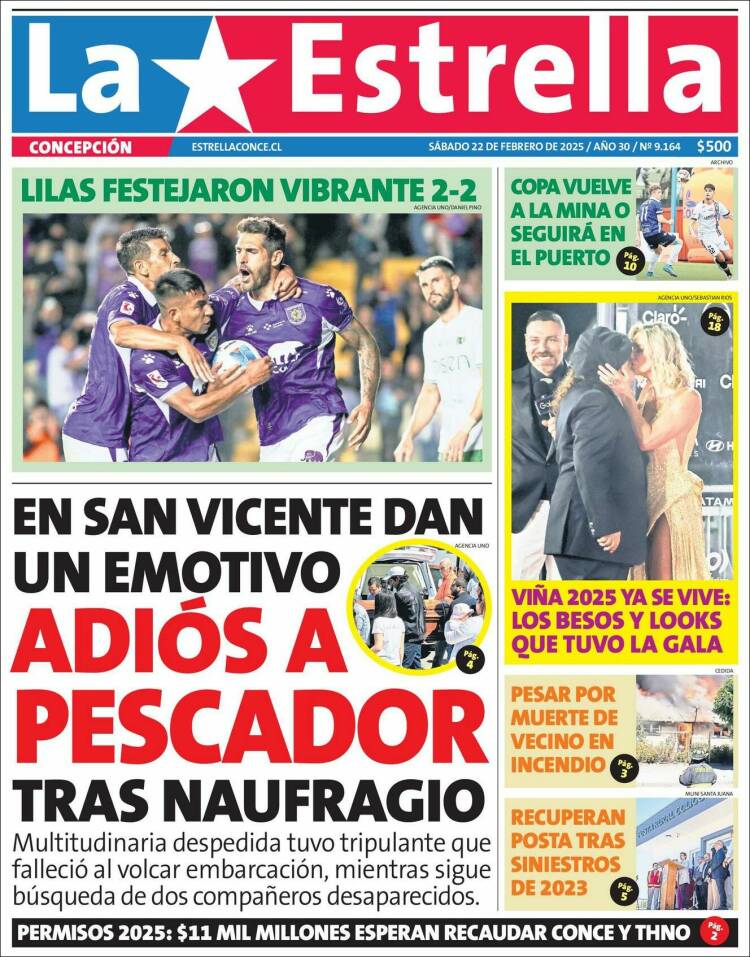 Portada de La Estrella de Concepción (Chile)