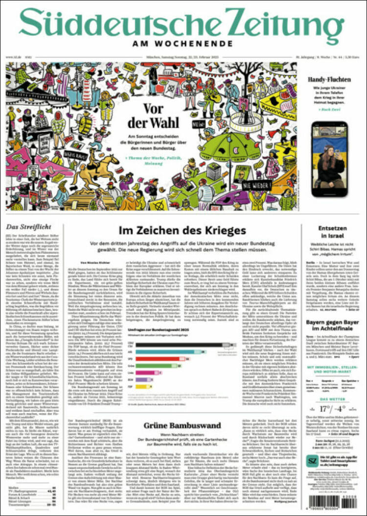 Portada de Sueddeutsche (Alemania)