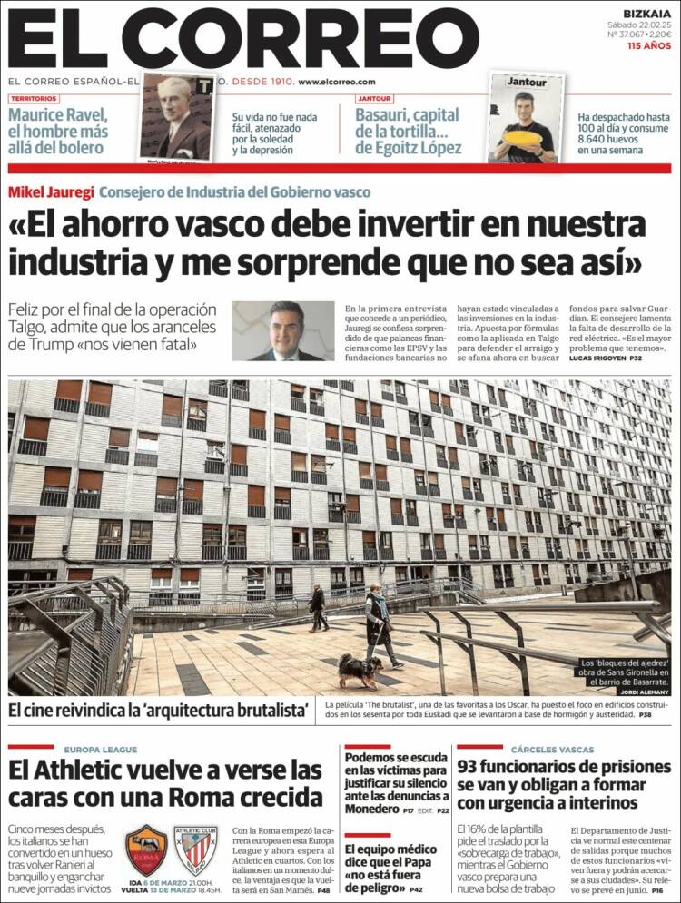 Portada de El Correo (España)