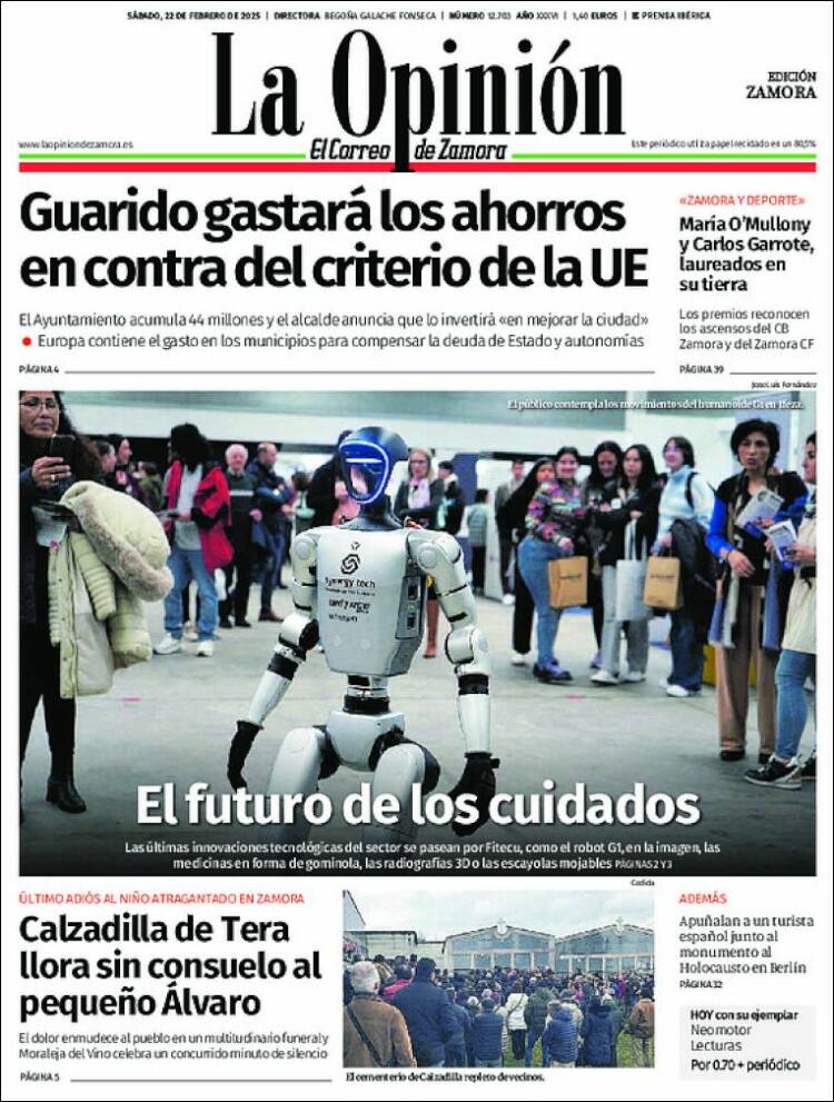 Portada de La Opinión - El Correo de Zamora (España)