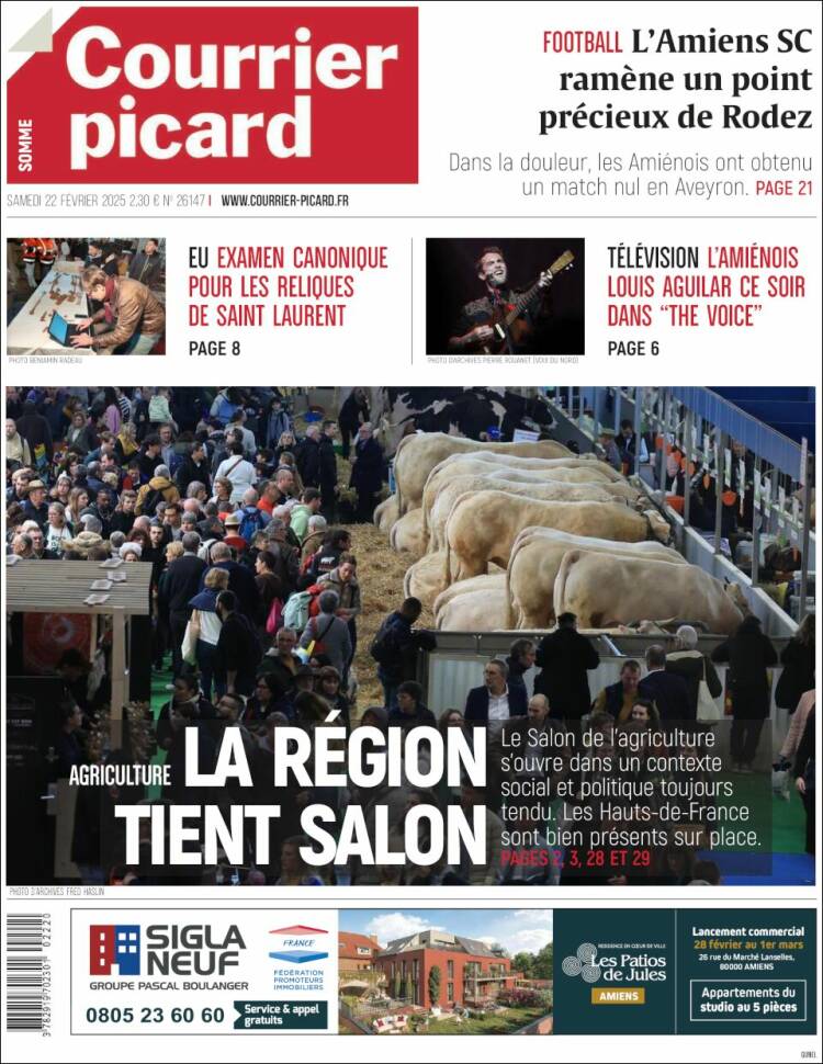 Portada de Courrier Picard (Francia)
