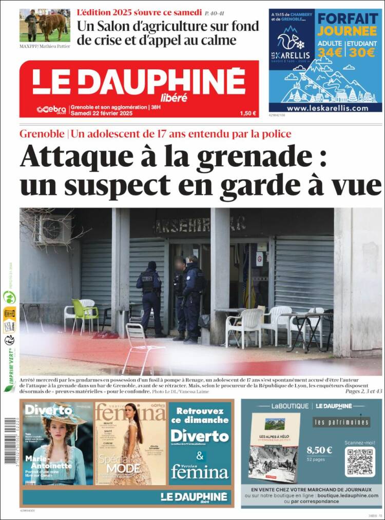 Portada de Le Dauphiné Libéré (Francia)