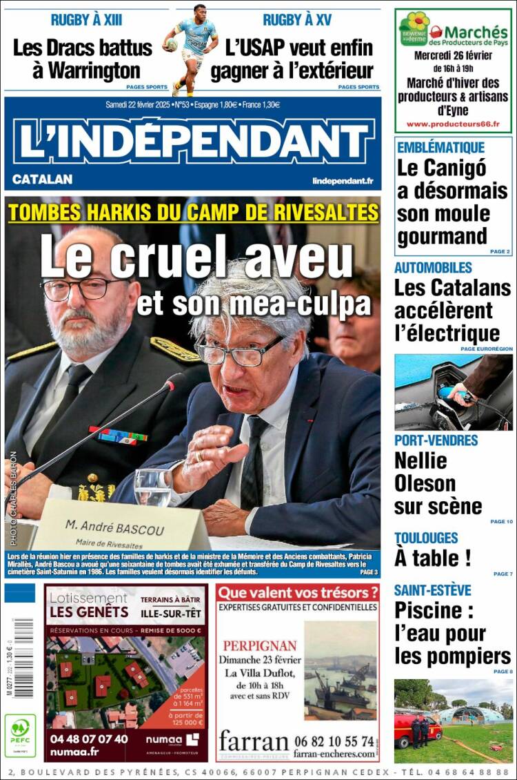 Portada de Le Indépendant (Francia)