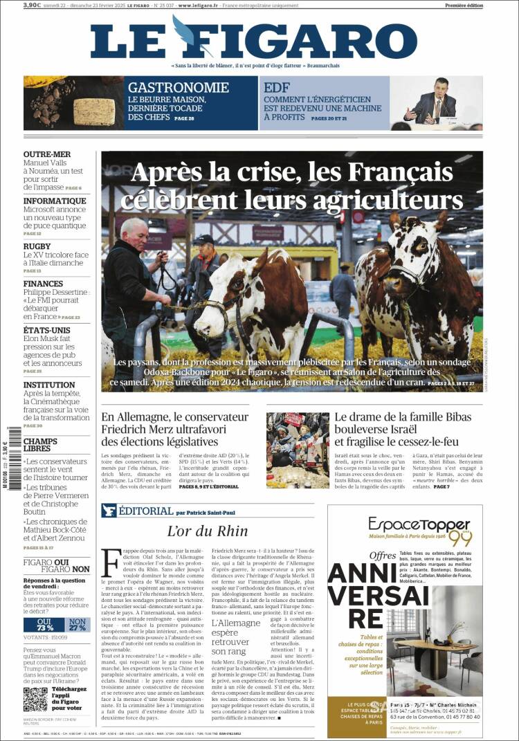 Portada de Le Figaro (Francia)