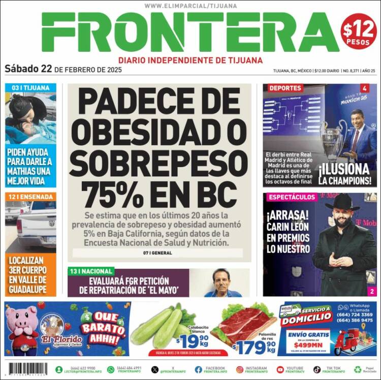 Portada de Frontera (México)