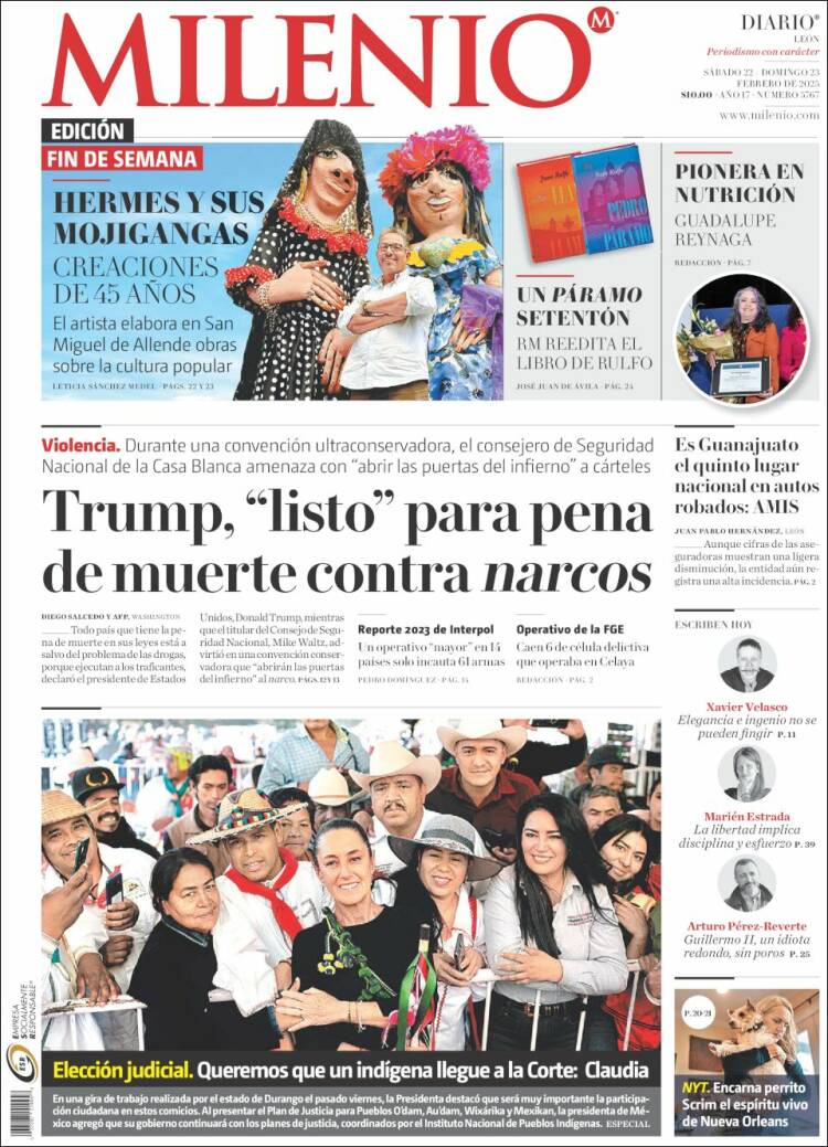 Portada de Milenio de León (Mexico)