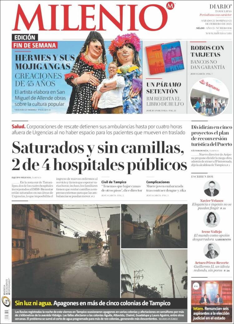 Portada de Milenio - Tamaulipas (México)