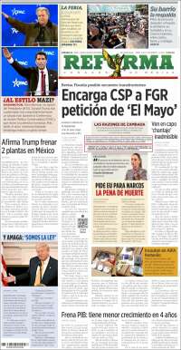 Portada de Reforma (México)