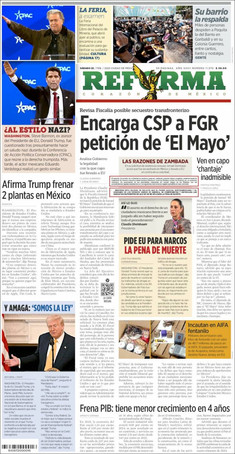Portada de Reforma (México)