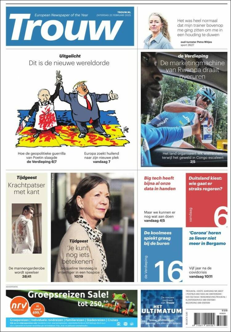 Portada de Trouw (Pa&iacute;ses Bajos)
