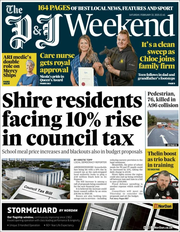 Portada de The Press and Journal (Reino Unido)