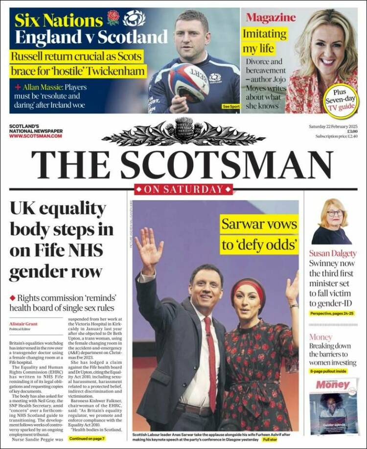 Portada de The Scotsman (Reino Unido)