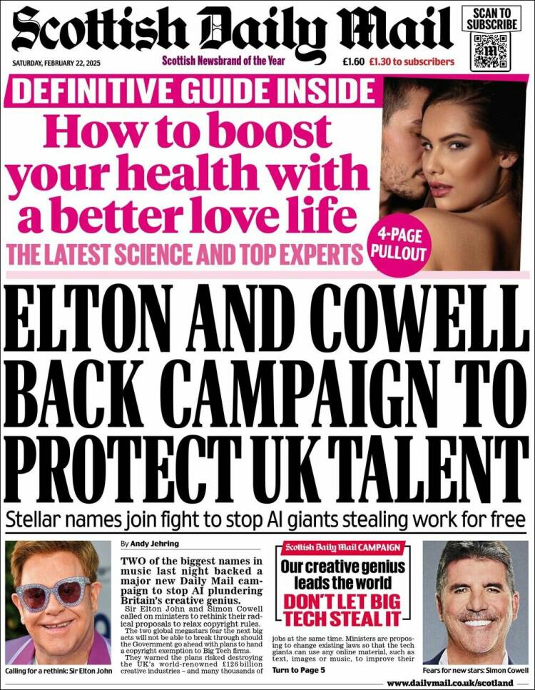 Portada de Scottish Daily Mail (Reino Unido)