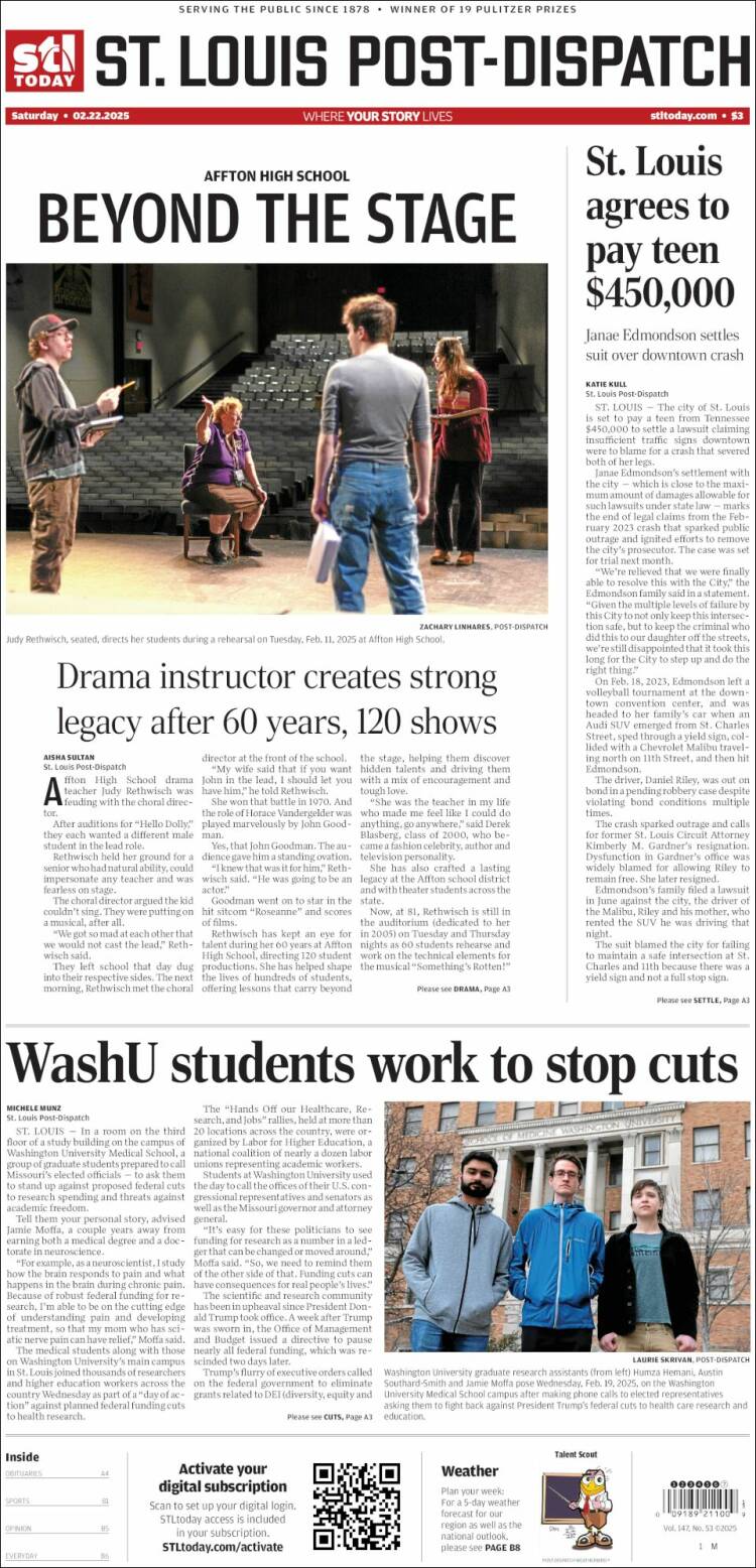 Portada de St. Louis Post-Dispatch (USA)