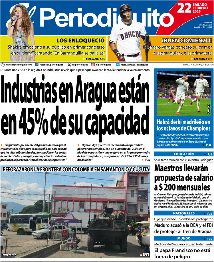 Portada de Periodiquito de Aragua (Venezuela)