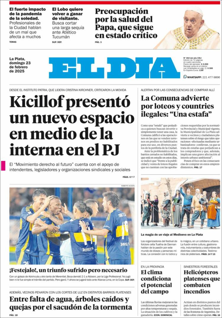 Portada de El Día de la Plata (Argentina)