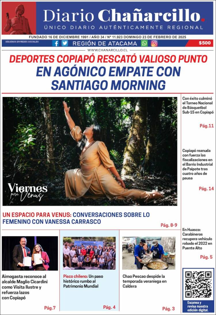 Portada de Diario Chañarcillo (Chile)