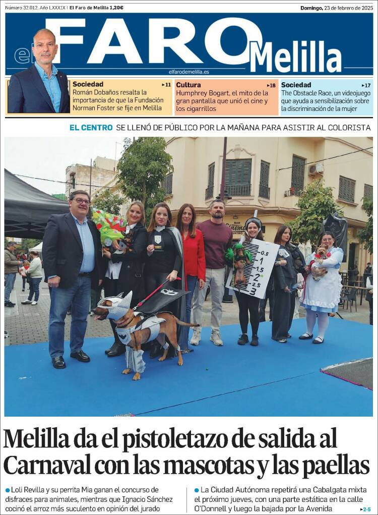 Portada de El Faro de Melilla (España)