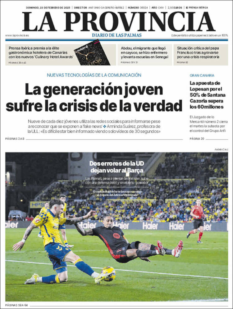 Portada de La Provincia (España)