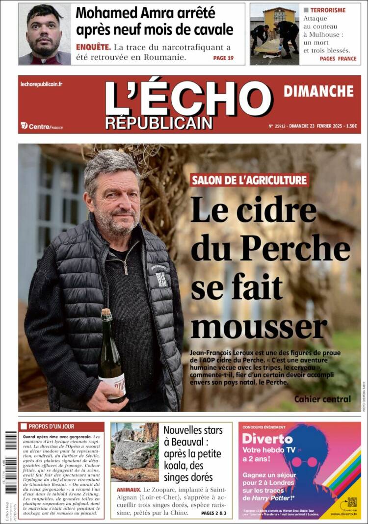 Portada de L'Echo Républicain (Francia)