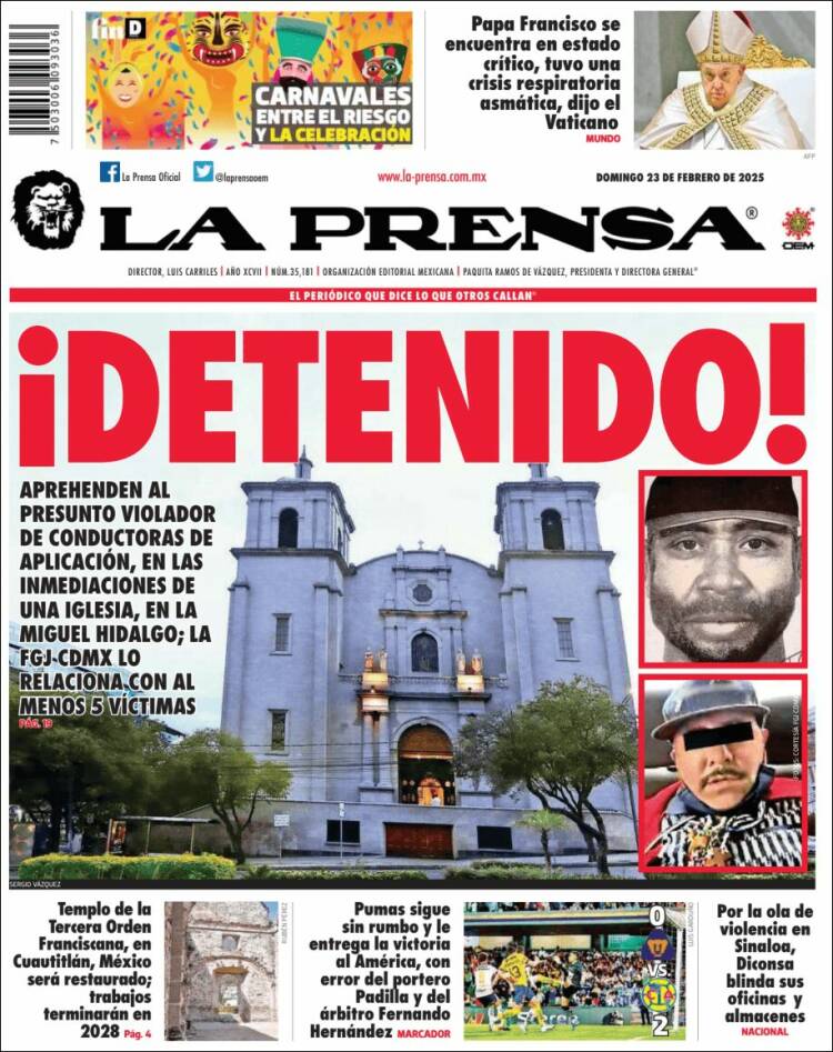 Portada de La Prensa (México)