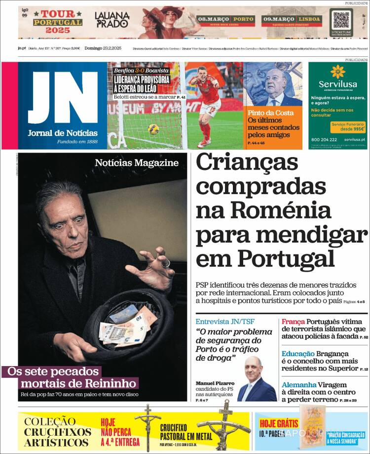 Portada de Diário de Noticias (Portugal)