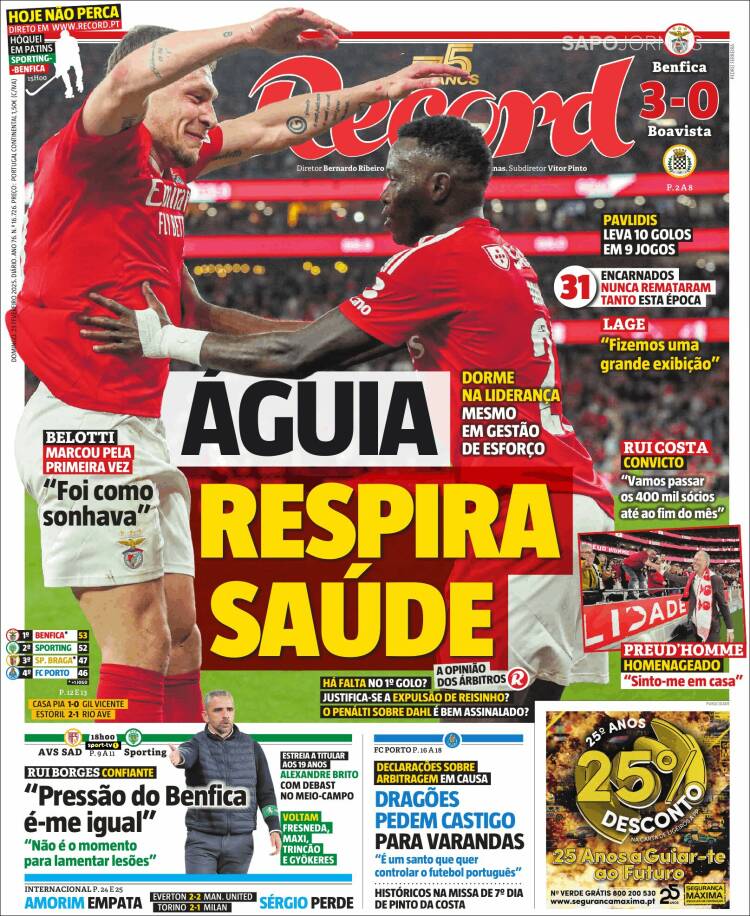 Portada de Jornal de Negócios (Portugal)