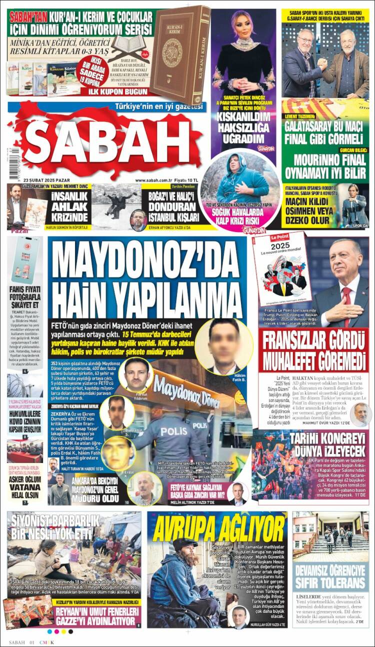 Portada de Sabah (Turqu&iacute;a)