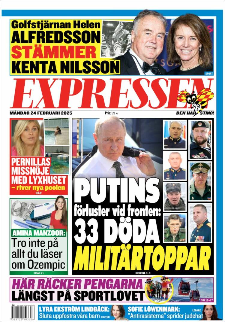 Portada de Expressen (Suecia)