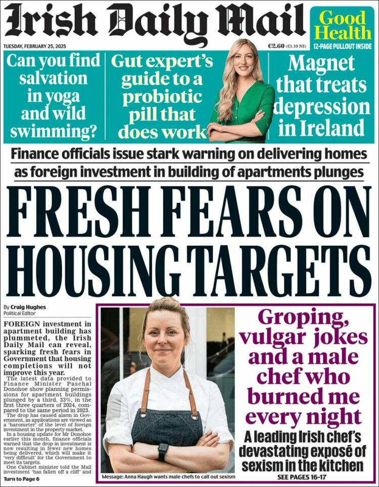 Portada de Irish Daily Mail (Irlanda)