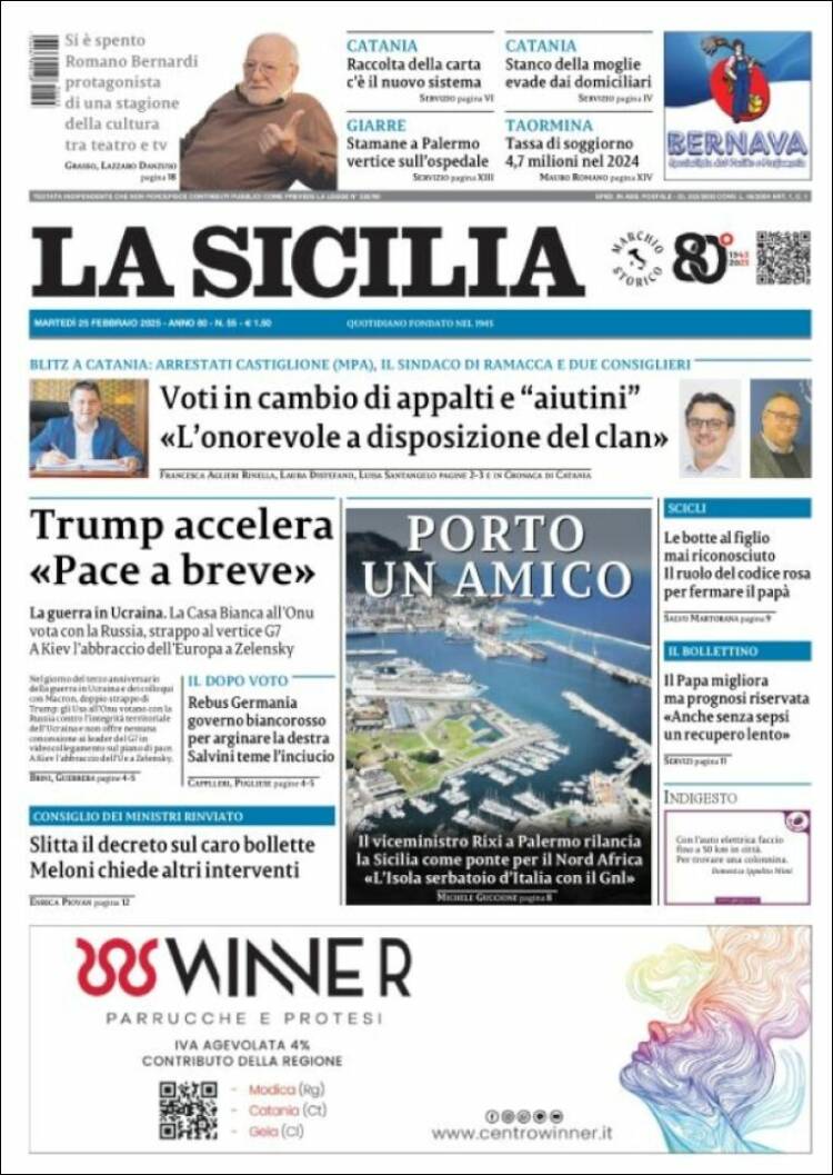 Portada de La Sicilia (Italia)