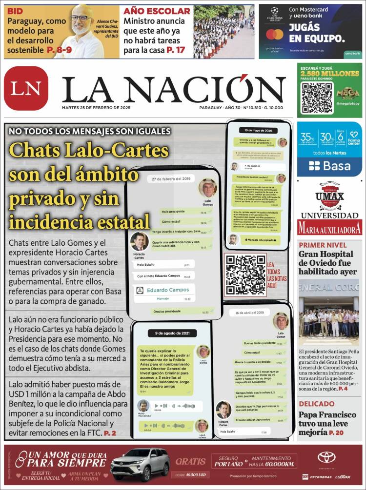 Portada de La Nación (Paraguay)