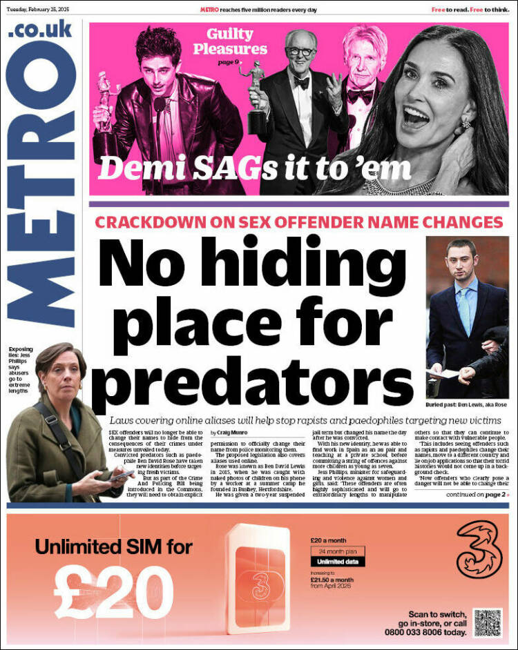 Portada de Metro (Reino Unido)