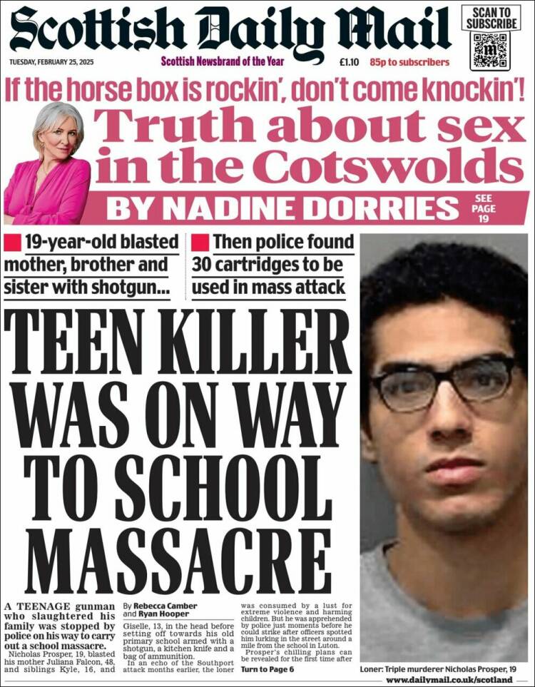 Portada de Scottish Daily Mail (Reino Unido)