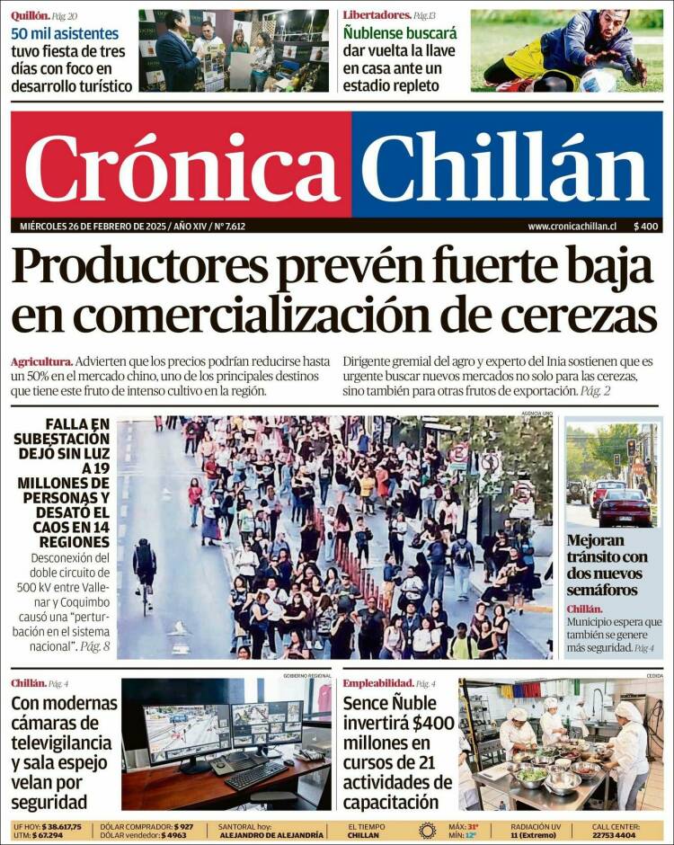 Portada de Crónica Chillán (Chile)