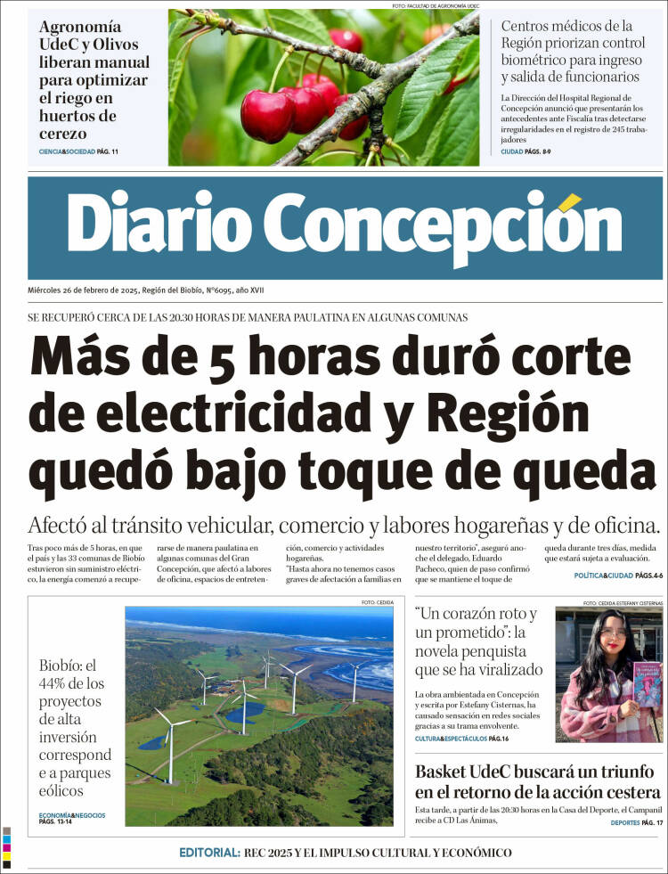 Portada de Diario de Concepción (Chile)