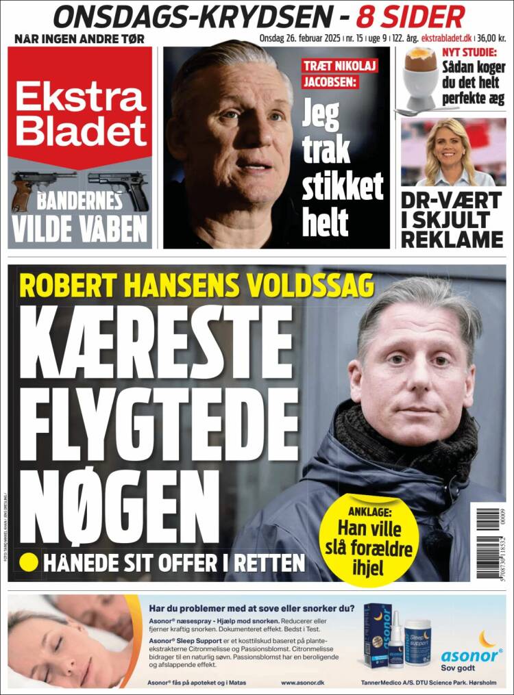 Portada de Ekstra Bladet (Dinamarca)