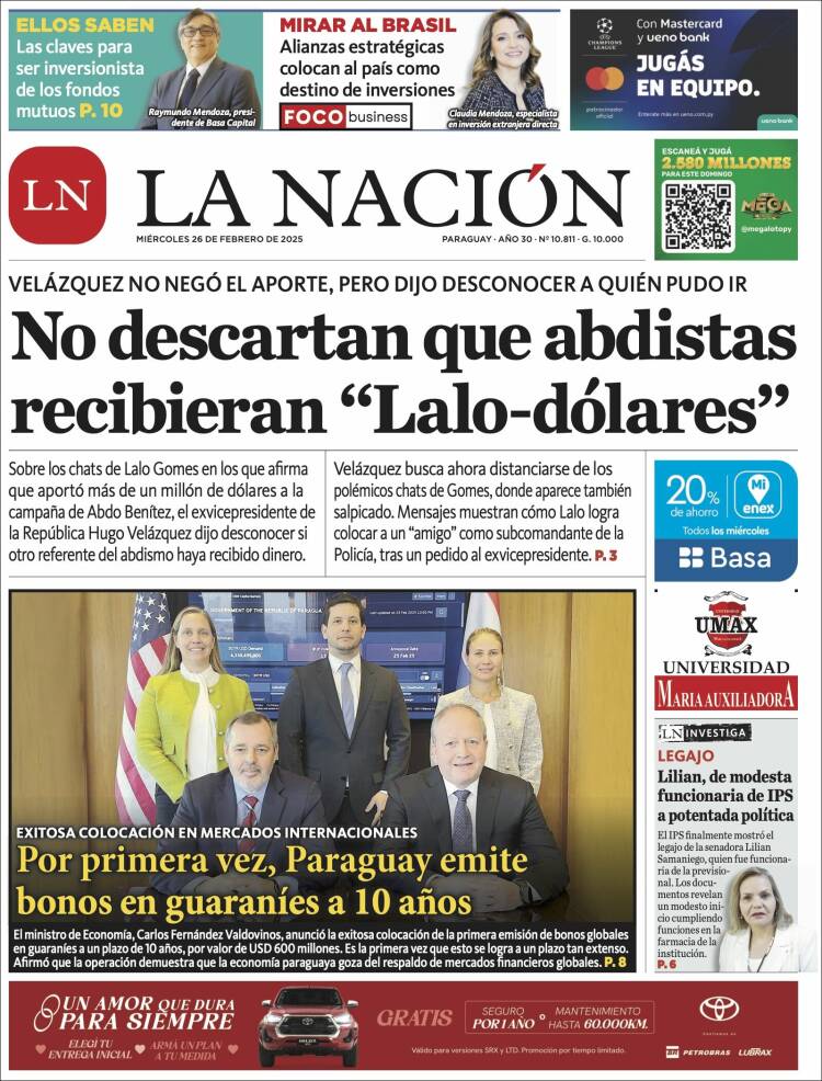 Portada de La Nación (Paraguay)