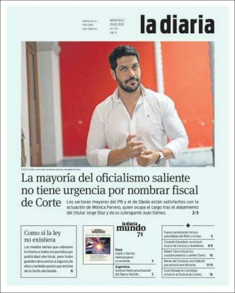 Portada de La Diaria (Uruguay)