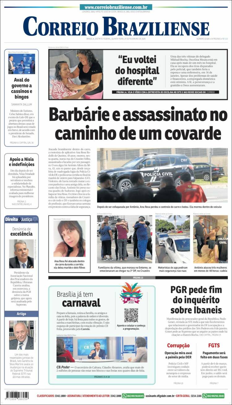 Portada de Correio Braziliense (Brasil)