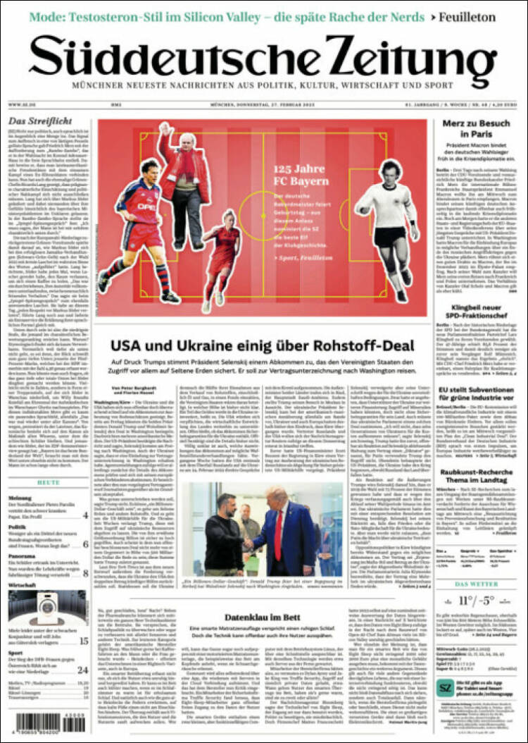 Portada de Sueddeutsche (Alemania)