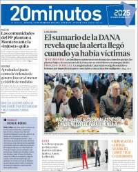 Portada de 20 Minutos - Valencia (España)