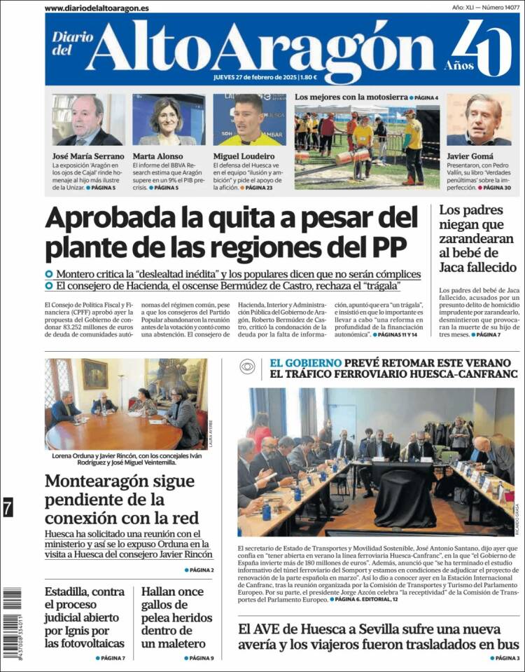 Portada de Diario del AltoAragón (España)