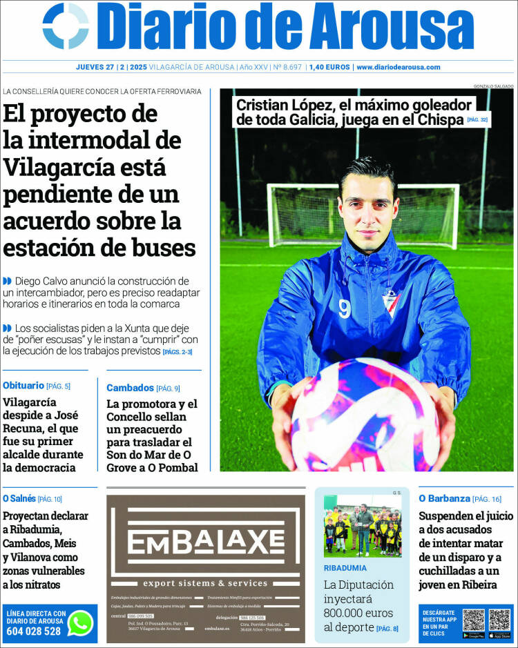 Portada de Diario de Arousa (España)