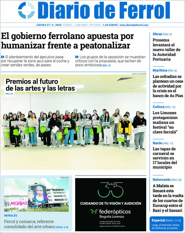Portada de Diario de Ferrol (España)