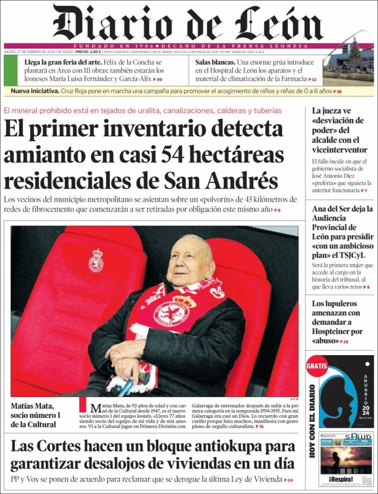 Portada de Diario de León (España)